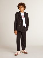 Boys' dark blue double-breasted blazer - Image 2