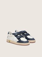 Young Ball Star in white leather with metallic silver leather star and dark blue leather inserts - Image 2