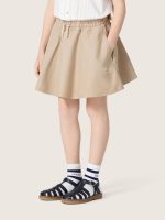 Journey girls' miniskirt in beige cotton gabardine with print - Image 5
