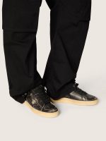 Men's Stardan in black leather with black leather star and heel tab - Image 3