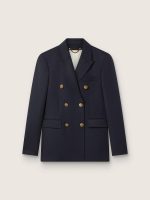 Women's double-breasted dark blue blazer