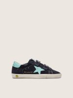 Young Old School in dark blue suede with turquoise leather star