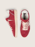 Women's Ball Star in red suede with white leather star and heel tab - Image 3