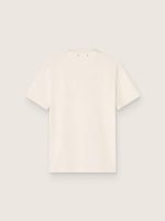 Men's white cotton T-shirt with print and logo - Image 2