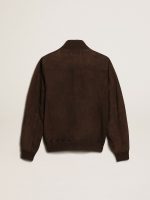 Golden Collection flight jacket in dark brown suede - Image 5