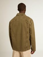 Men's olive-colored cotton shirt - Image 4
