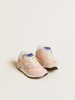 Marathon Junior in pink nylon with printed star and leather heel tab - Image 2