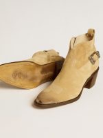 Patty ankle boots in sand-colored waxed suede - Image 3