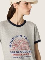 Women's T-shirt in gray melange cotton with print - Image 4