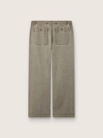 Unisex pants in gray denim with drawstring and star - Image 2