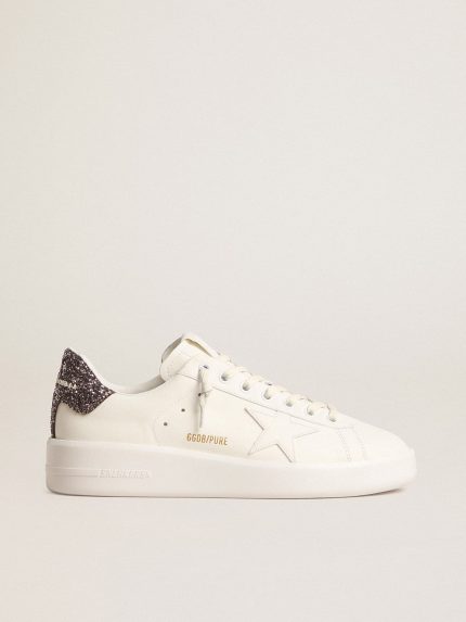Women's Purestar with white leather star and anthracite glitter heel tab