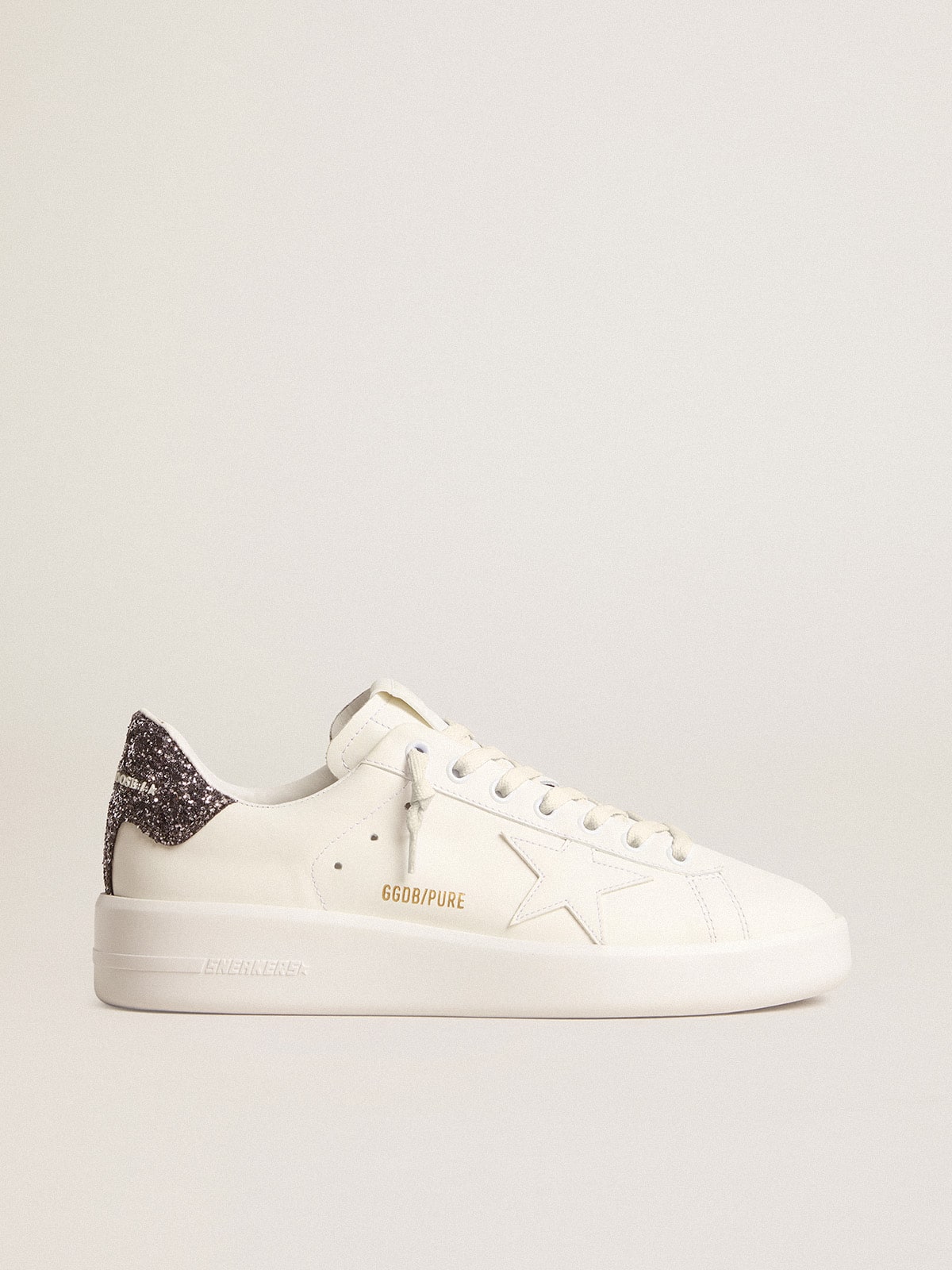 0e9c058f1004c5b4d748611f1975df34ca4ead311501f51b5b7c2c1ccfb9509c Women's Purestar with white leather star and anthracite glitter heel tab - Image 1