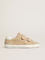 Women's Old School in beige suede with white leather heel tab