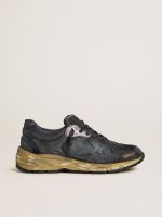 Women's Dad-Star in black naplak and crackle leather with black star and heel tab