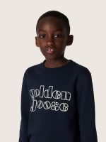 Journey boys' sweatshirt in blue cotton blend with a contrasting logo - Image 4