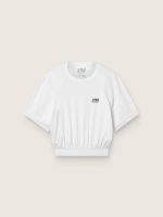 Women's white cropped sports T-shirt