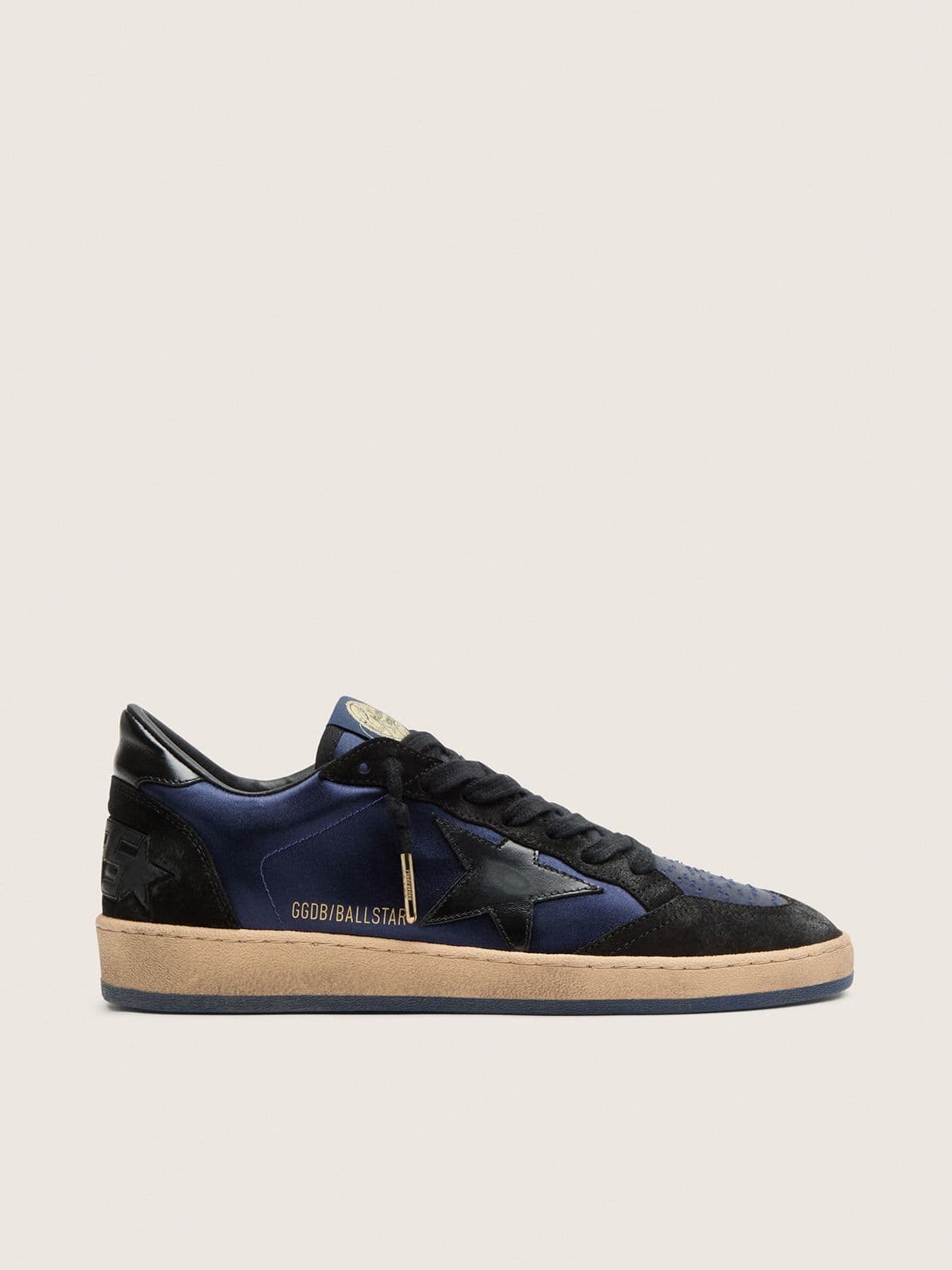 0ff707e620ad254cba72693c4346170e61c63657bb897d38c264446fe0e2841b Men's Ball Star LTD in dark blue and black suede with black star - Image 1