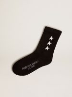 Black socks with contrasting white stars