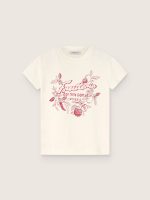 Kids' white cotton T-shirt with ���Frutteria Golden��� print