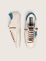 Men's Super-Star in white leather with turquoise suede star - Image 3