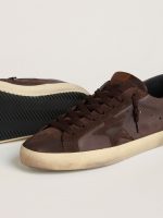 Men's Super-Star LTD in brown nubuck with suede star and purple leather heel tab - Image 4