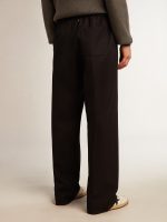 Men's joggers in dark blue wool - Image 4