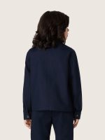 Journey unisex shirt in blue cotton canvas with embroidered logo - Image 6