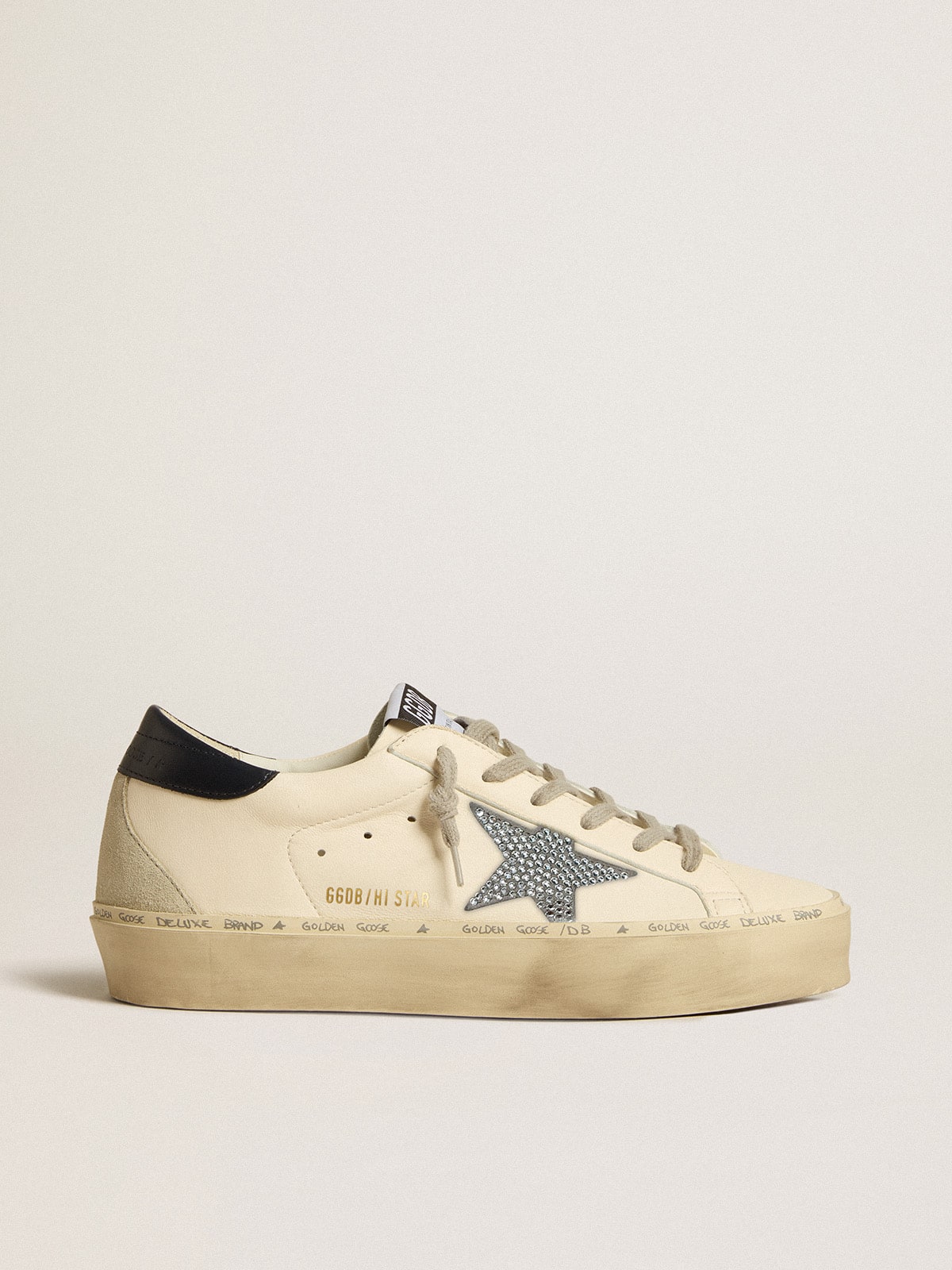 11e1431f4dfb9ae5ab4082ef930321ad3c69412ead52150f9f1599081f4f82ca Hi Star in nappa with Swarovski crystal star and dark blue leather heel tab - Image 1