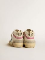 Women's Mid Star in leather with light blue star and fuchsia suede flash with platinum studs - Image 4