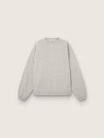 Unisex sweatshirt in gray melange cotton with logo