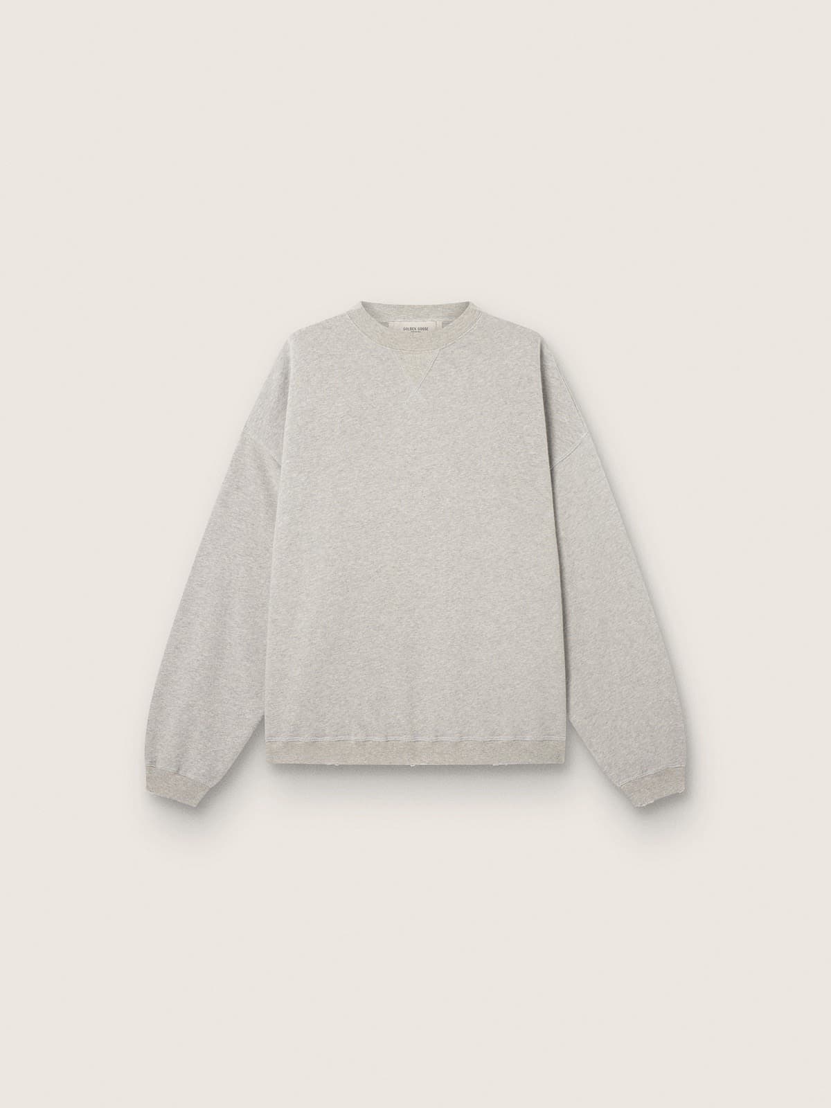 125eb04089a3302f3cb77bdf2d62387814032a43bea3f2a932a99ccb4950484a Unisex sweatshirt in gray melange cotton with logo - Image 1