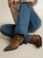 Low Debbie boots in dove-gray suede with removable buckle - Image 3