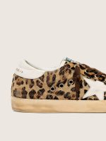 Women's Super-Star in leopard-print pony skin with leather star and heel tab - Image 4