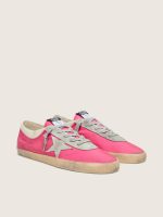 Men's Super-Star in neon pink nylon with light gray suede star - Image 2