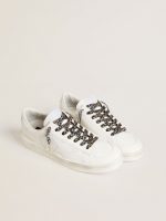 Beige leopard-print laces with contrasting white logo - Image 3