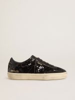 Women's Soul Star in black sequins with black suede heel tab
