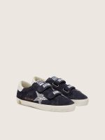 Young Old School in blue suede with silver glitter star and white leather heel tab - Image 2