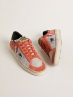Stardan LTD in coral-colored suede and mesh with black leather star - Image 2