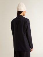 Women's midnight blue wool single-breasted blazer - Image 4