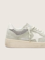 Women's Ball Star in light gray suede with star and glitter inserts - Image 4
