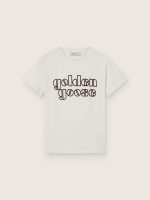 Journey boys' T-shirt in white cotton jersey with logo