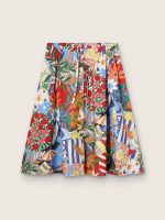 Women's cotton skirt with multicolor print