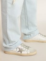 Super-Star Sabot with a platinum glitter star and suede tongue - Image 3
