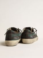 Men's V-Star in black and green striped canvas with black leather star and toe - Image 4