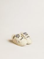Baby School in nappa leather with pink rose motif and white suede star - Image 2