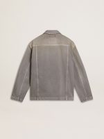 Men's gray denim jacket with studs - Image 6