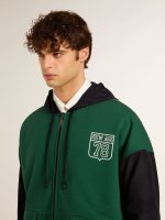 Men's green and blue reversible hooded sweatshirt - Image 7