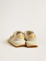 Men's Marathon in beige nylon and gray leather with beige printed star - Image 4