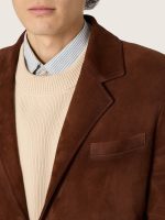 Men's jacket in brown waxed suede - Image 4