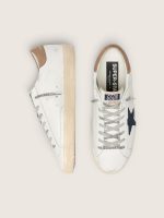 Men's Super-Star in white leather with midnight-blue canvas star and tobacco leather heel tab - Image 4